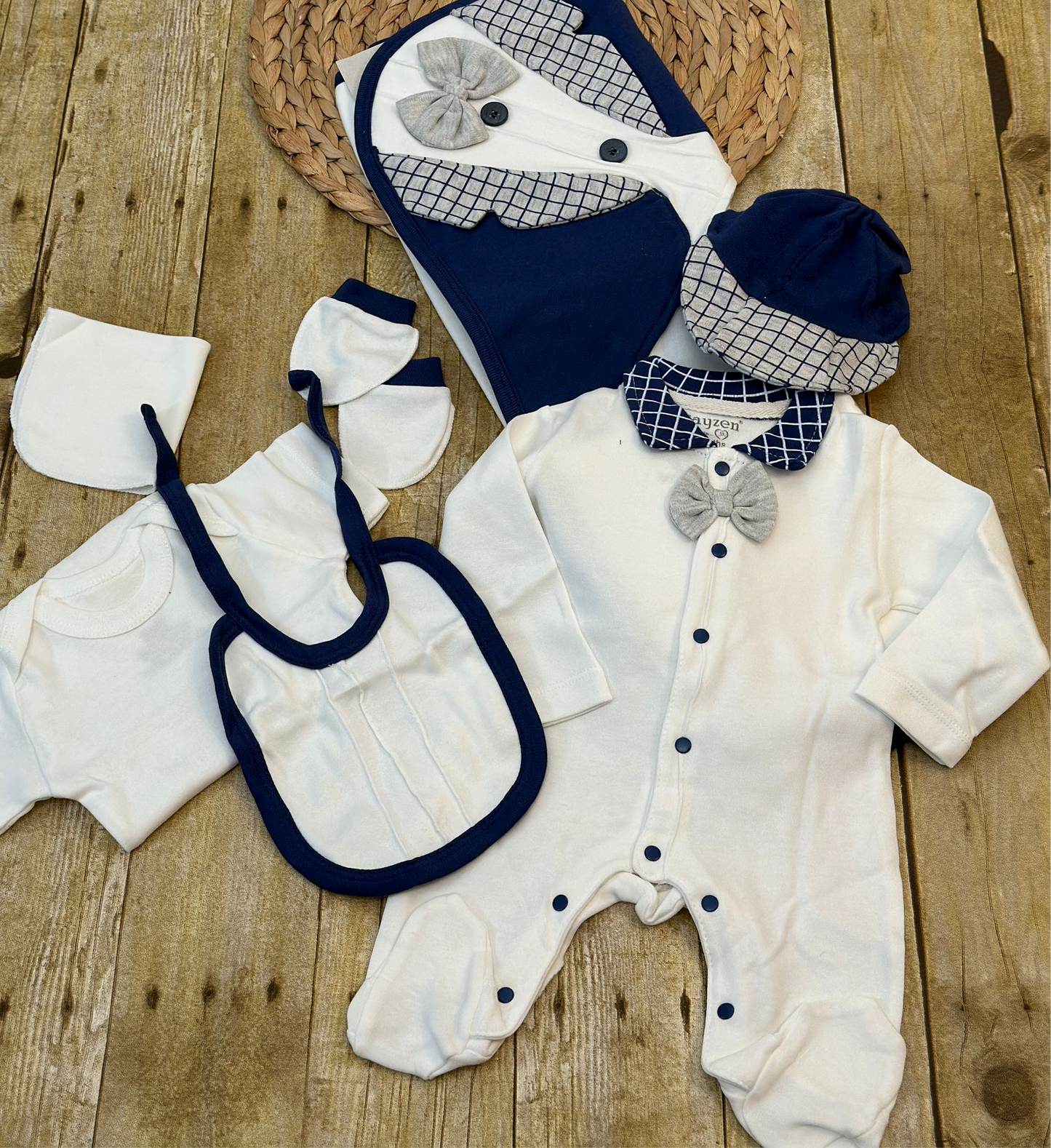 White & Navy Blue Rompers set💙