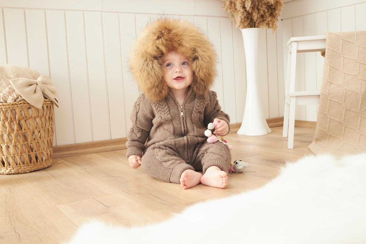 Baby Romper Winter Jumpsuit Knitted Hoodie