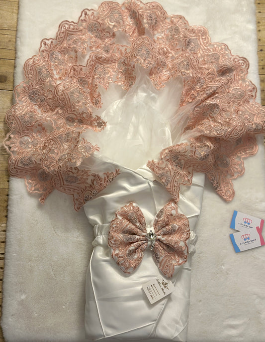 Blush Pink Lace Swaddle👑